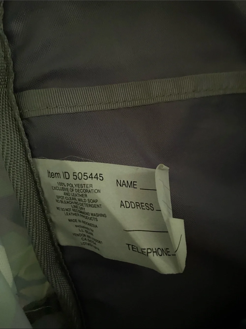 L.L. Bean Teal, Aqua & Purple Geometric Backpack